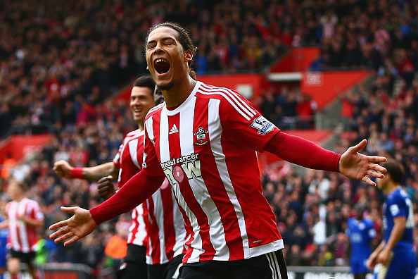 during the Barclays Premier League match between Southampton and Leicester City at St Mary's Stadium on October 17, 2015 in Southampton, England.