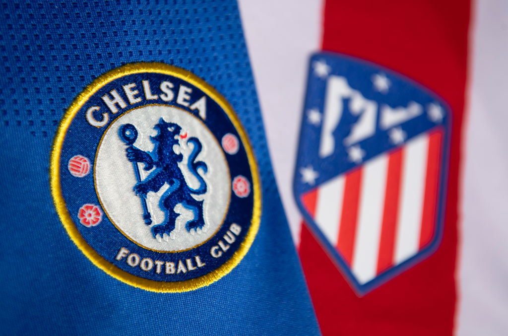 The Chelsea FC and Atletico Madrid Badges