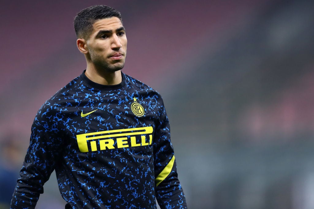 Achraf Hakimi of Fc Internazionale  looks on before the