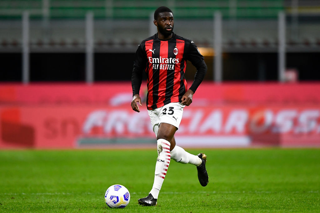 Fikayo Tomori of AC Milan in action during the Serie A