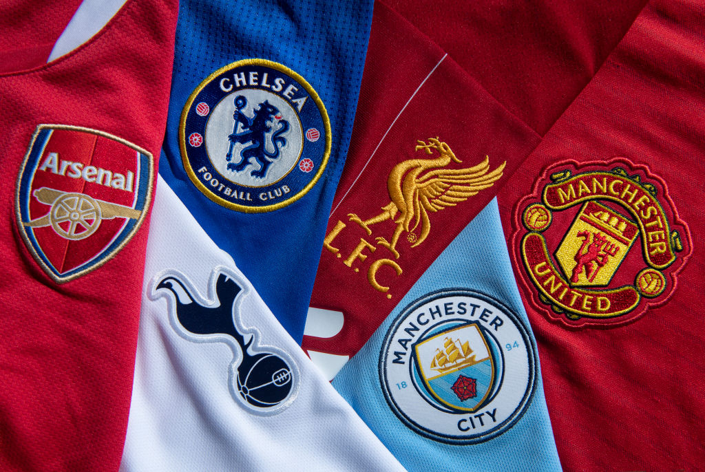 Top Six Club Badges on Football Shirts