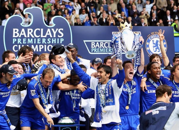 Chelsea's Captain John Terry lifts the P