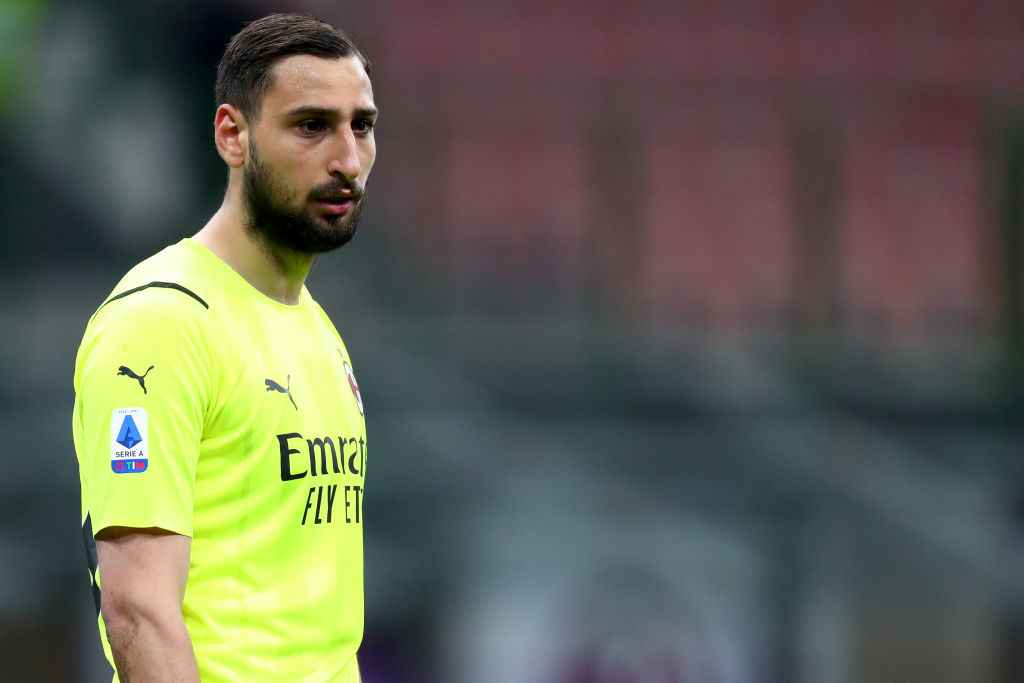 Gianluigi Donnarumma of Ac Milan looks on during the Serie