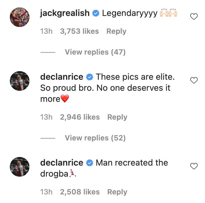 Mason Mount Instagram comments after Champions League final win