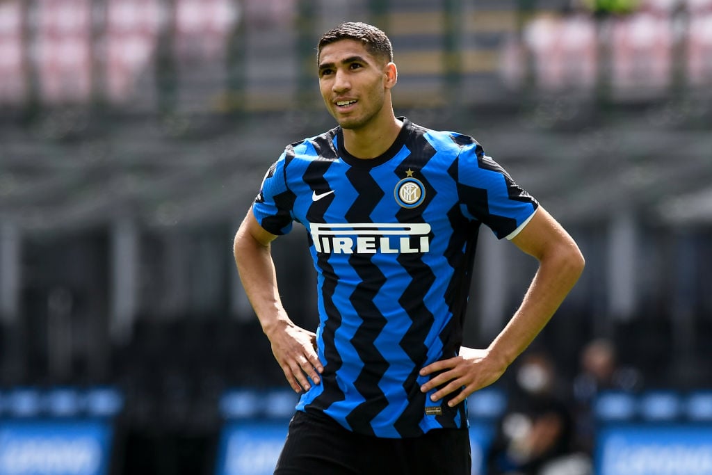 Achraf Hakimi of FC Internazionale smiles during the Serie A