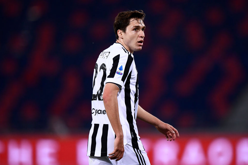 Federico Chiesa of Juventus FC looks on during the Serie A