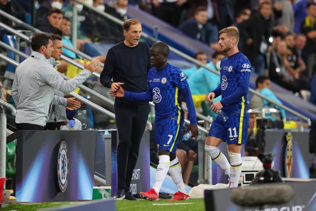 Chelsea midfielder N'Golo Kante stops for a chat and a photo with grocery  shopper in Asda