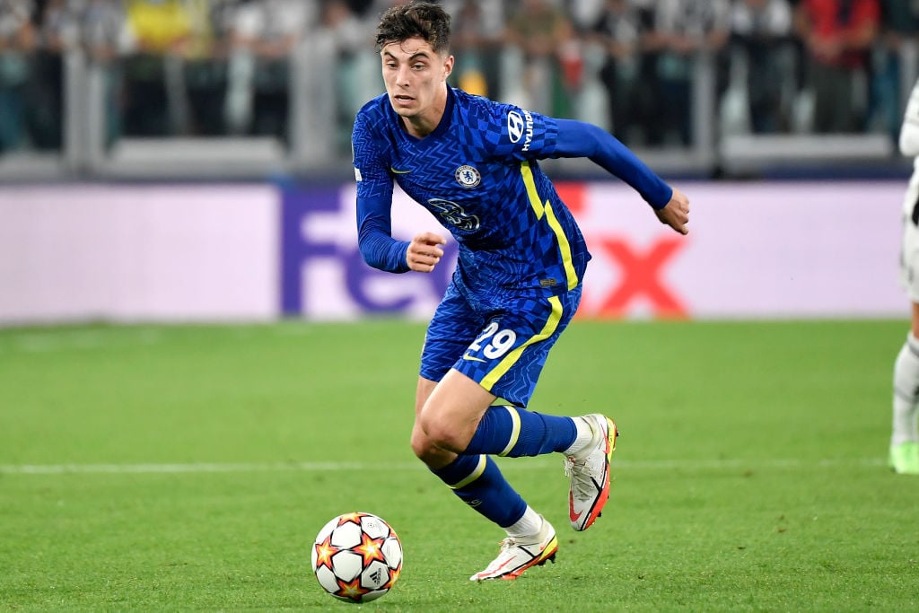 Kai Havertz of Chelsea in action during the Uefa Champions