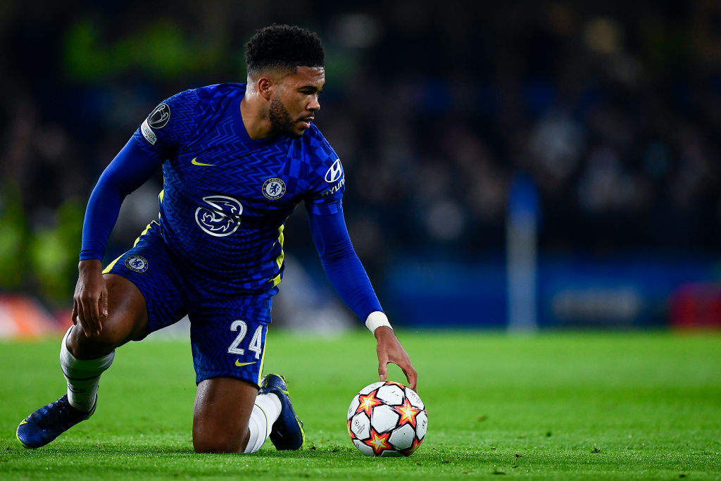 Reece James of Chelsea FC holds the ball during the UEFA