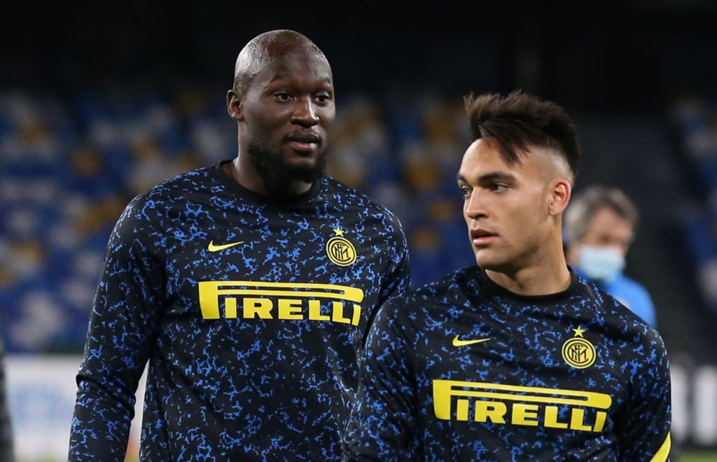 Inter Milan's Belgian forward Romelu Lukaku and Inter Milan'