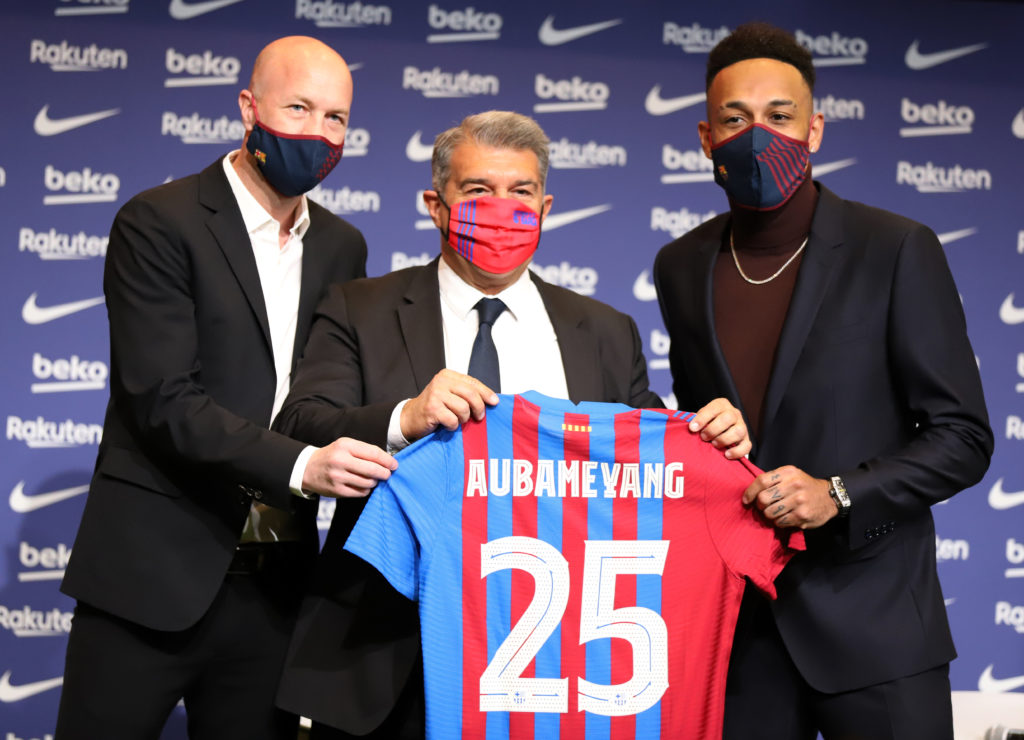 FC Barcelona Present New Signing Pierre-Emerick Aubameyang