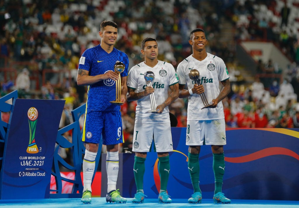 Chelsea defender Thiago Silva wins the Golden Ball award at the 2021 Club World Cup.