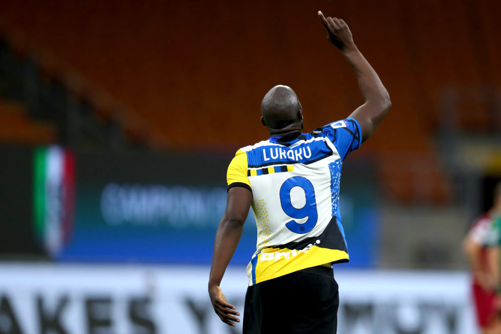 Romelu Lukaku of Fc Internazionale celebrates after scoring