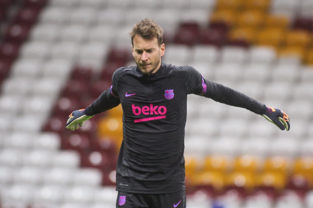 Barcelona Training Before The Europe League Match Against Galatasaray
