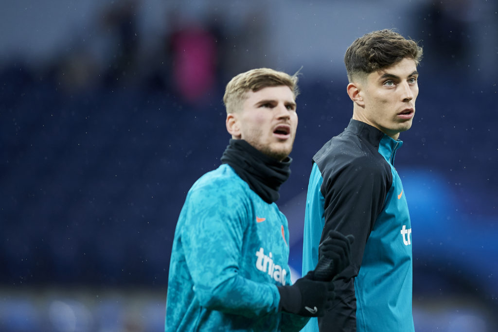 Timo Werner and Kai Havertz playing for Chelsea