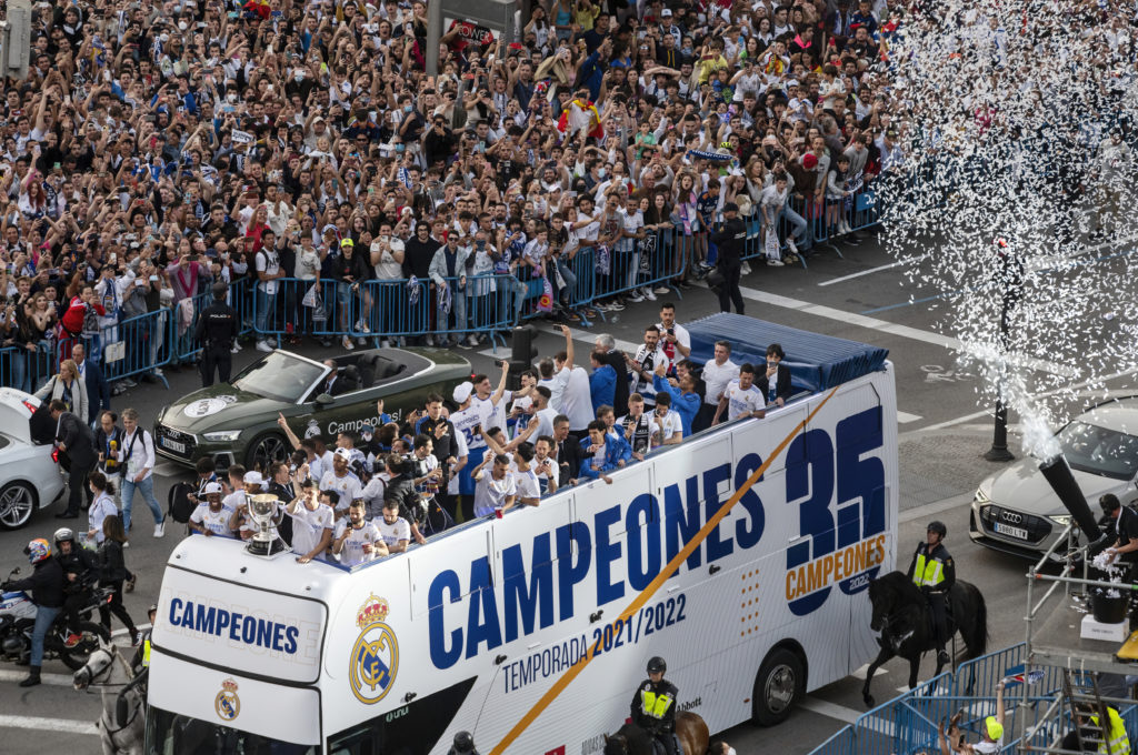 Spanish football team Real Madrid celebrates with 25,000