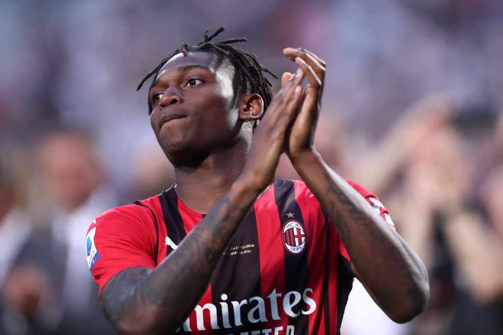 Rafael Leao of Ac Milan celebrates at the end of the Serie