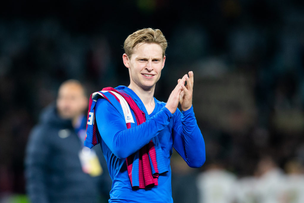 Frankie De Jong of FC Barcelona claps the crowd at full time during the International football match between FC Barcelona and A-Leagues All Stars o...