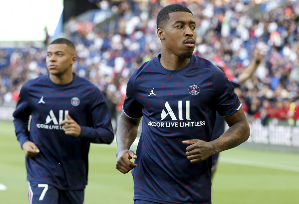PSG defender Presnel Kimpembe warming up