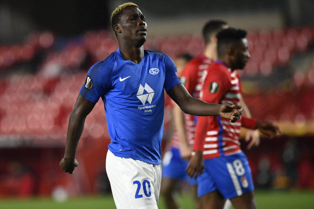 Molde FK player David Datro Fofana reacts during the UEFA