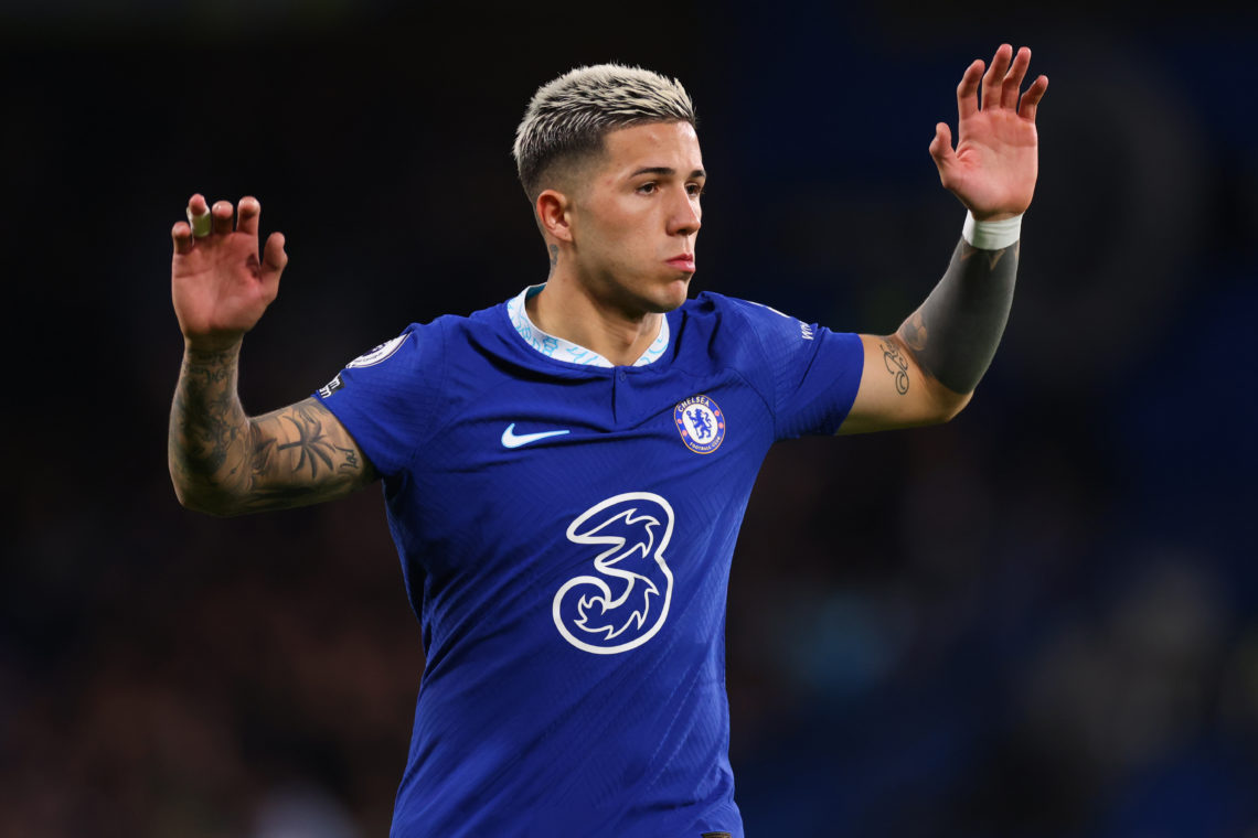 Enzo Fernandez reacts to his Chelsea debut