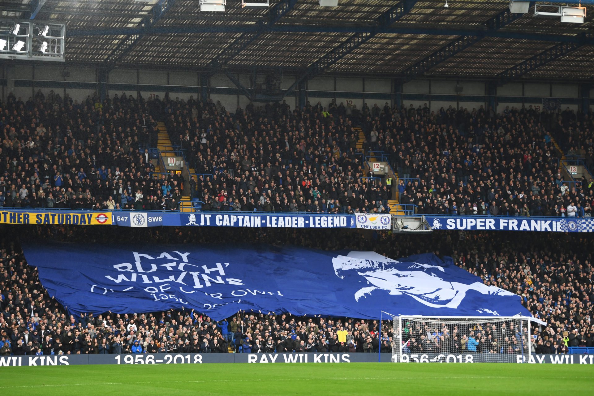 Chelsea fans unfurl two huge banners before Brighton humble the