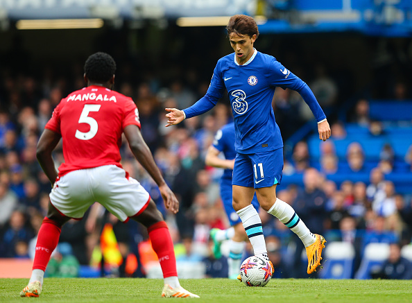 Joao Felix of Chelsea in action during the Premier League match between Chelsea FC and Nottingham Forest at Stamford Bridge on May 13, 2023 in Lond...