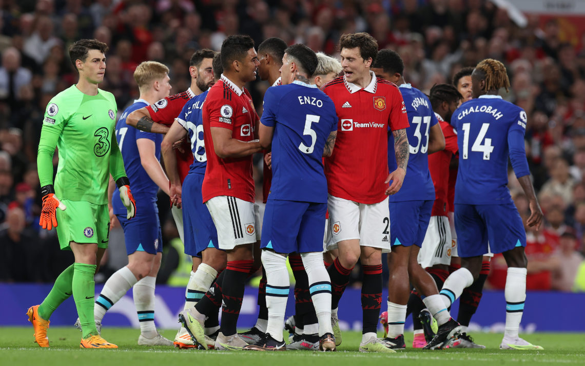 Photo: £33m Chelsea player spotted laughing and smiling with Ten Hag after 4-1 defeat last night