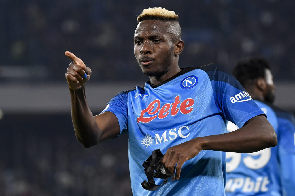 Victor Osimhen of SSC Napoli celebrates after scoring the