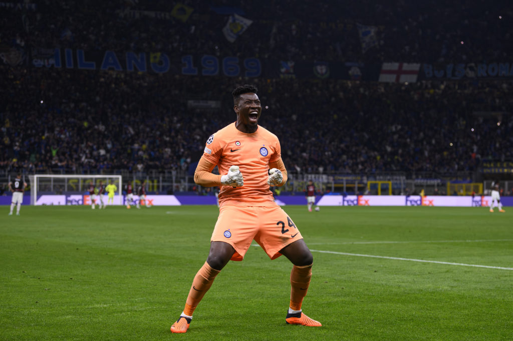 Andre Onana of FC Internazionale celebrates during the UEFA