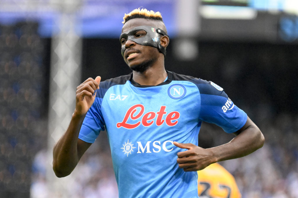 Victor Osimhen of SSC Napoli reacts during the Serie A
