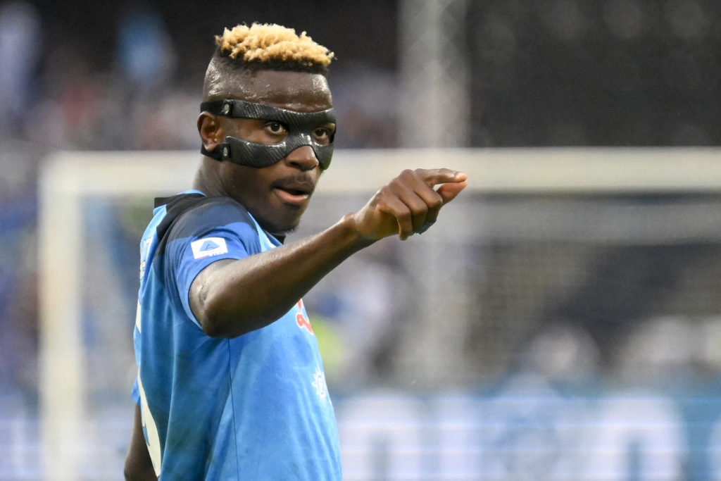 Victor Osimhen of SSC Napoli celebrates after scoring the