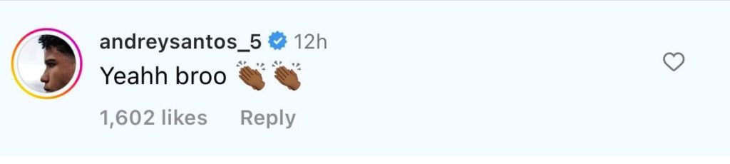 Andrey Santos on Reece James' Instagram
