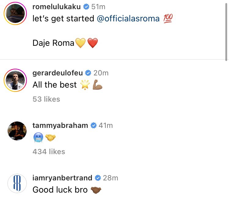 Tammy Abraham posts wordless reaction after Chelsea striker Romelu Lukaku joins Roma on loan.