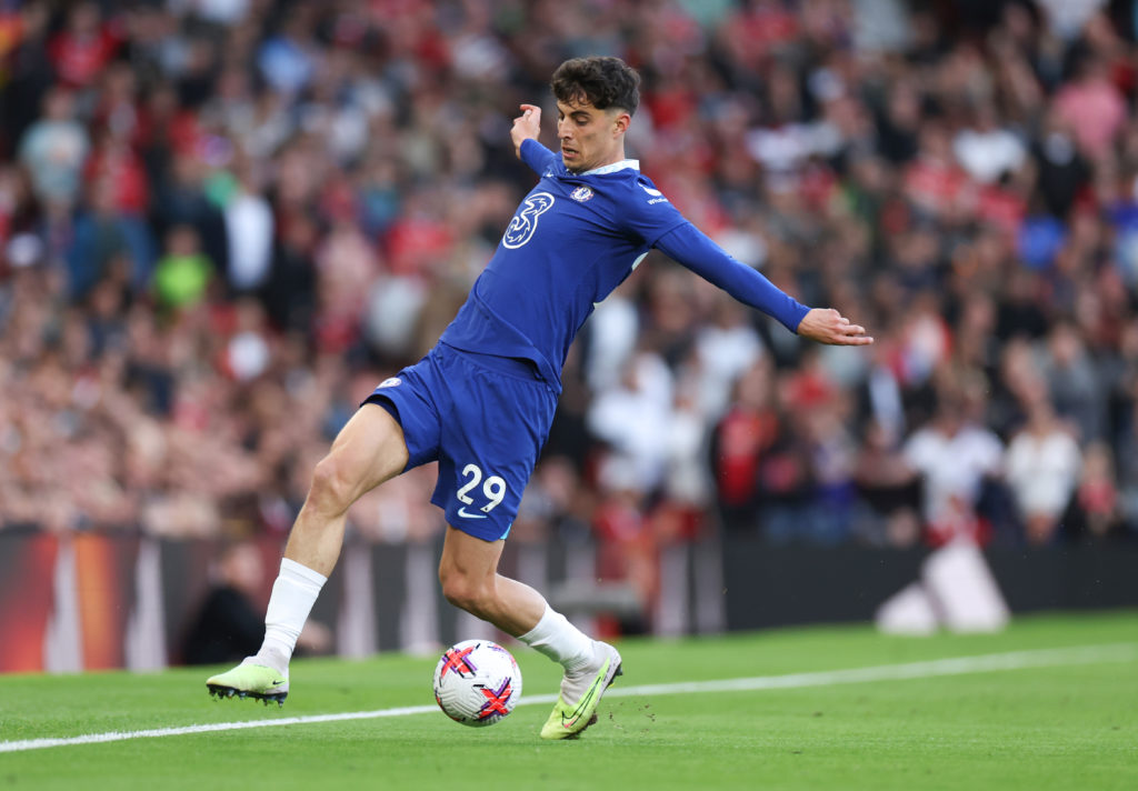 Kai Havertz in action for Chelsea v Manchester United before Arsenal transfer