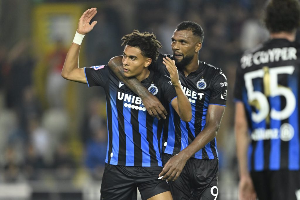 Chelsea transfer target Antonio Nusa celebrates scoring for Club Brugge