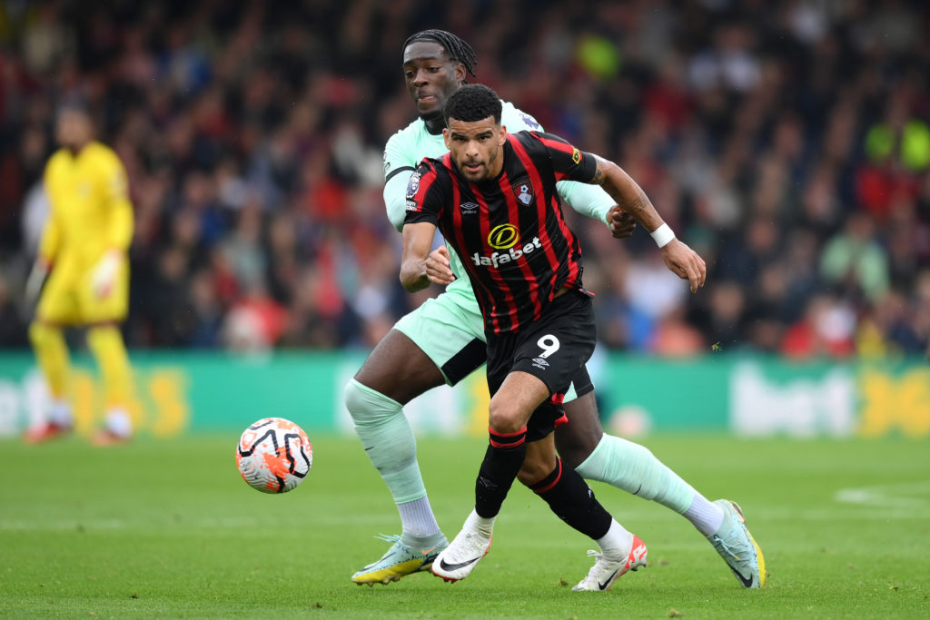 Chelsea defender Axel Disasi in action vs AFC Bournemouth ahead of Premier League visit of Aston Villa to Stamford Bridge