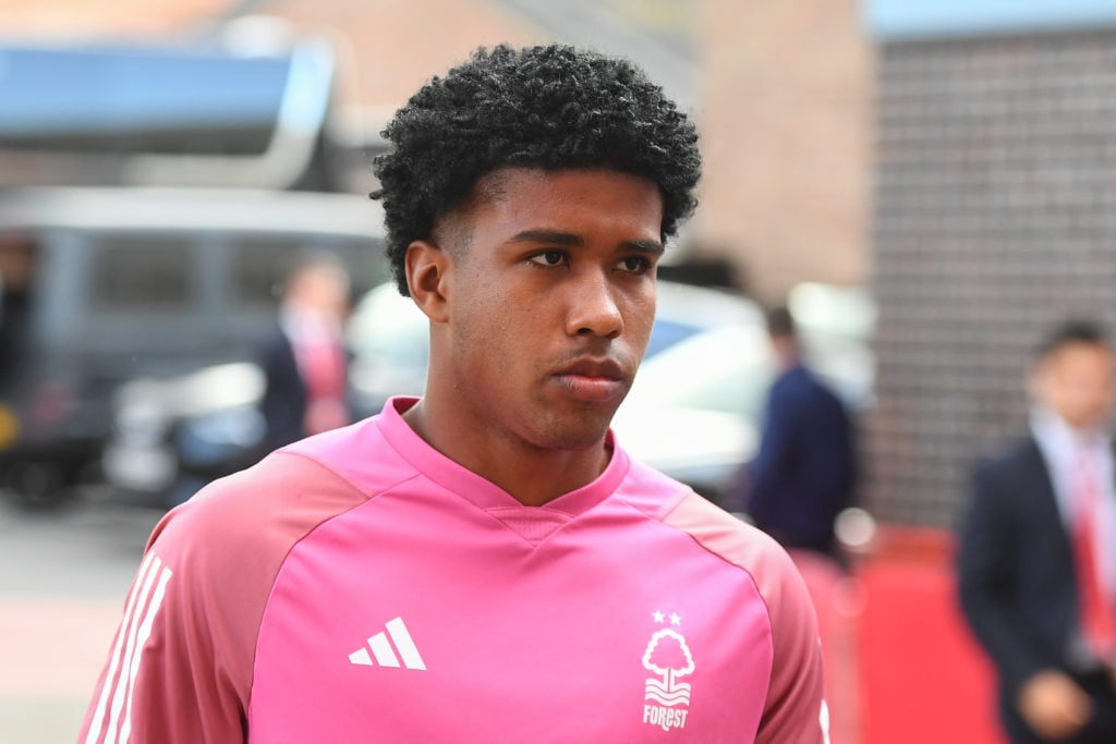 Andrey Santos arriving for Nottingham Forest against Burnley in the Carabao Cup.