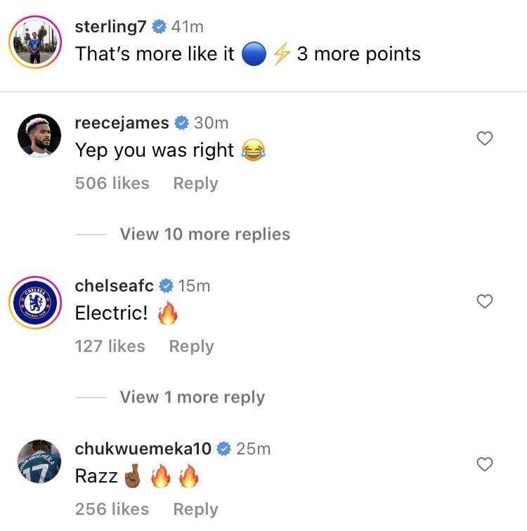 Raheem Sterling's Instagram post after win over Burnley Raheem Sterling posts on Instagram after Chelsea's 4-1 win against Burnley in the Premier League