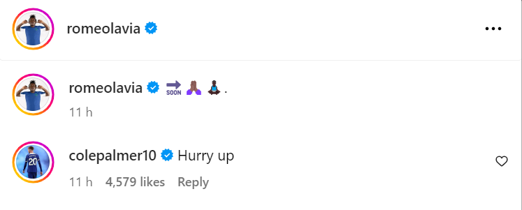 Cole Palmer responds to Romeo Lavia on Instagram Cole Palmer posts two-word response to Chelsea midfielder Romeo Lavia on Instagram