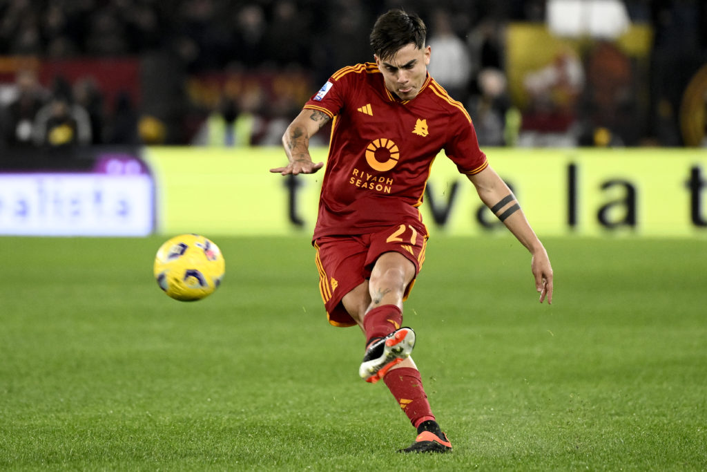 Paulo Dybala of AS Roma in action during the Serie A