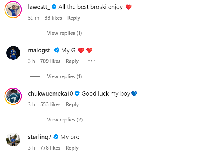Raheem Sterling messages Ian Maatsen after he joins Borussia Dorttmund on loan Raheem Sterling messages Ian Maatsen after he joins Borussia Dorttmund on loan