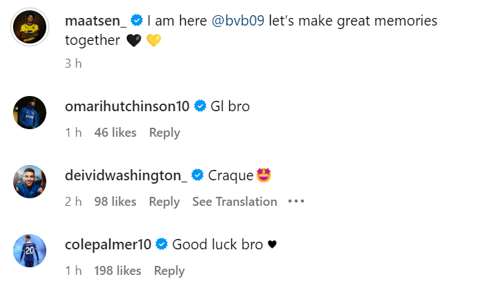 Ian Maatsen's Instagram post after joining Borussia Dortmund on loan Ian Maatsen's Instagram message after joining Borussia Dortmund on loan
