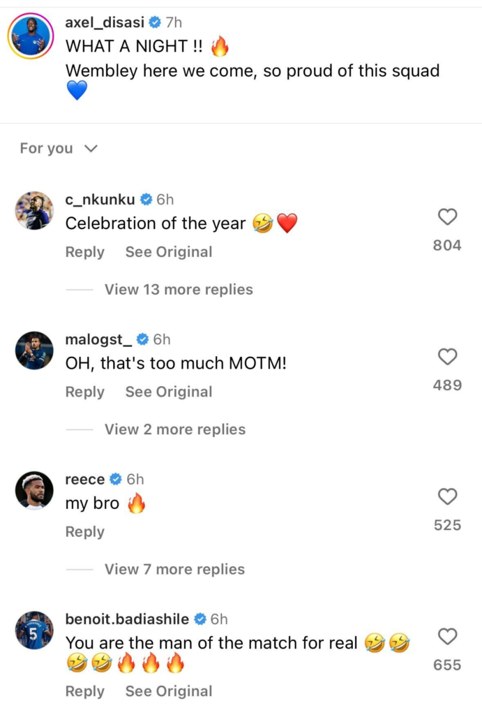 Axel Disasi's Instagram post after Chelsea reach Carabao Cup final Axel Disasi's Instagram post after Chelsea reach Carabao Cup final, Malo Gusto and Benoit Badiashile respond