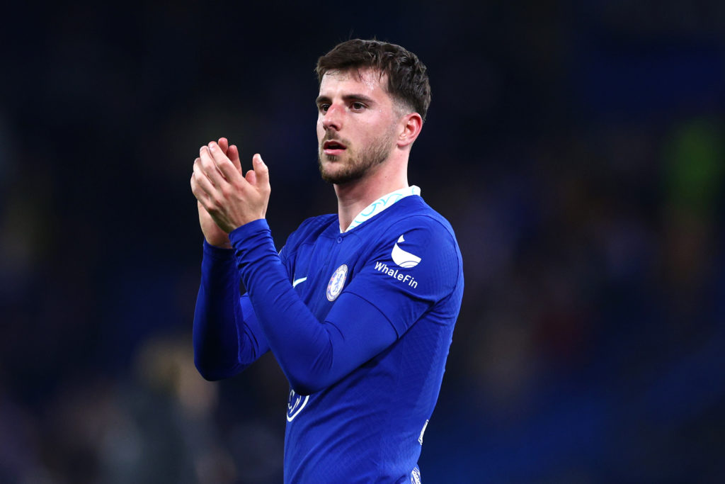 Mason Mount of Chelsea applauds the fans after their side's defeat in the UEFA Champions League quarterfinal second leg match between Chelsea FC an...