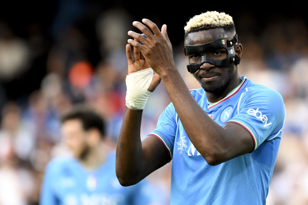 Victor Osimhen of SSC Napoli claps during the Serie A
