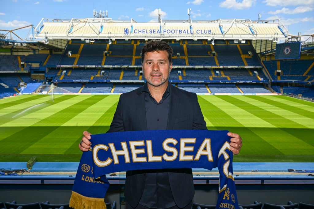 Chelsea Head Coach Mauricio Pochettino poses after a Press Conference at Stamford Bridge on July 07, 2023 in London, England.