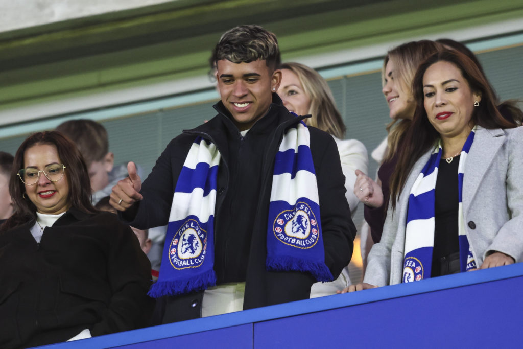 Chelsea signing Kendry Paez after he watches his new sides 4-2 penalty shoot-out win during the Carabao Cup Quarter Final match between Chelsea and...