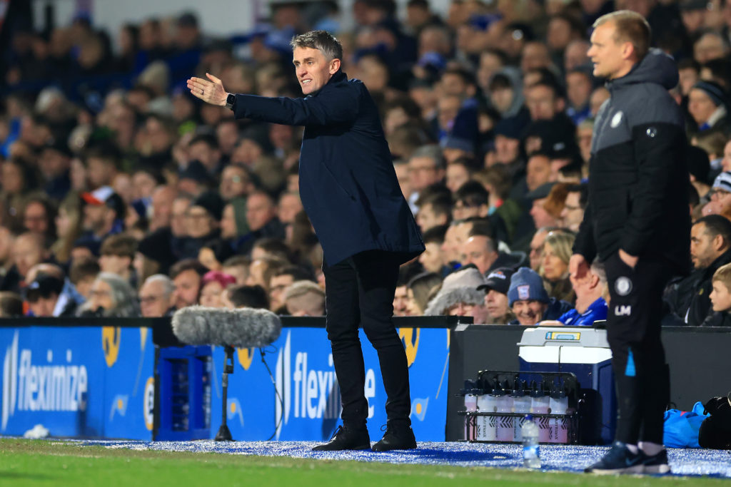 Kieran McKenna, Manager of Ipswich Town during the Sky Bet Championship match between Ipswich Town and Bristol City at Portman Road on March 05, 20...