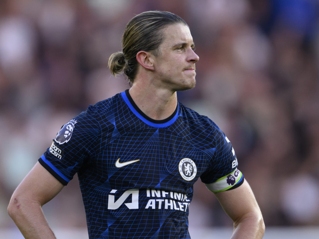 Chelsea's Conor Gallagher during the Premier League match between Brighton & Hove Albion and Chelsea FC at American Express Community Stadium o...